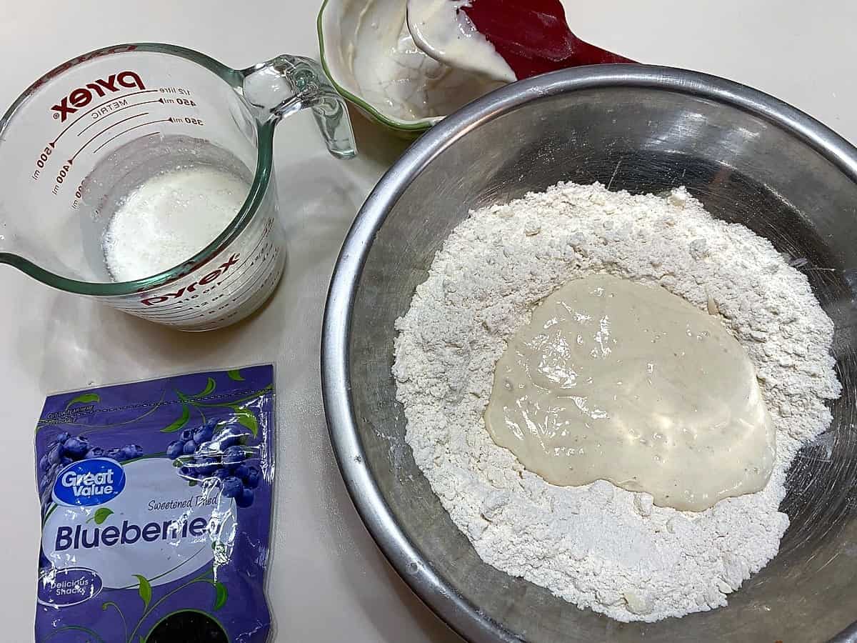 Add Sourdough to Flour Mixture