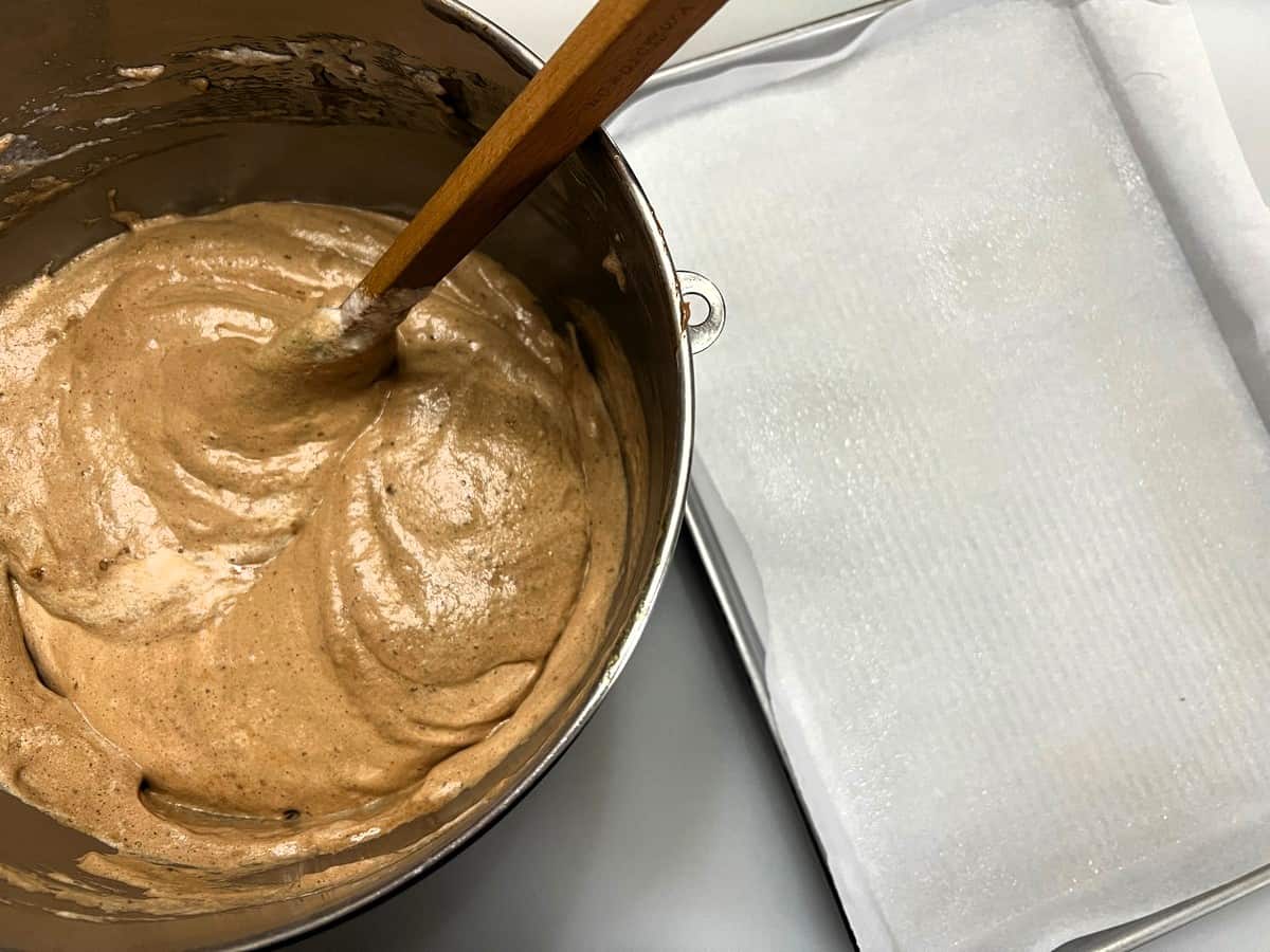 Pour Cake Batter into Prepared Pan
