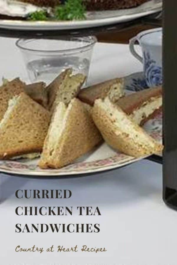 Pinterest Pin - Curried Chicken Tea Sandwiches