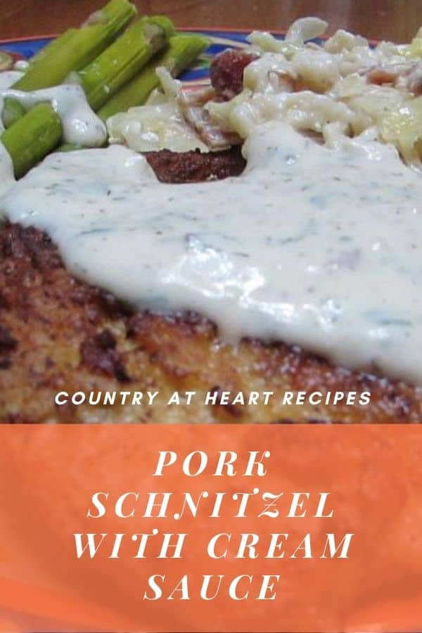 Pinterest Pin - Pork Schnitzel with Cream Sauce