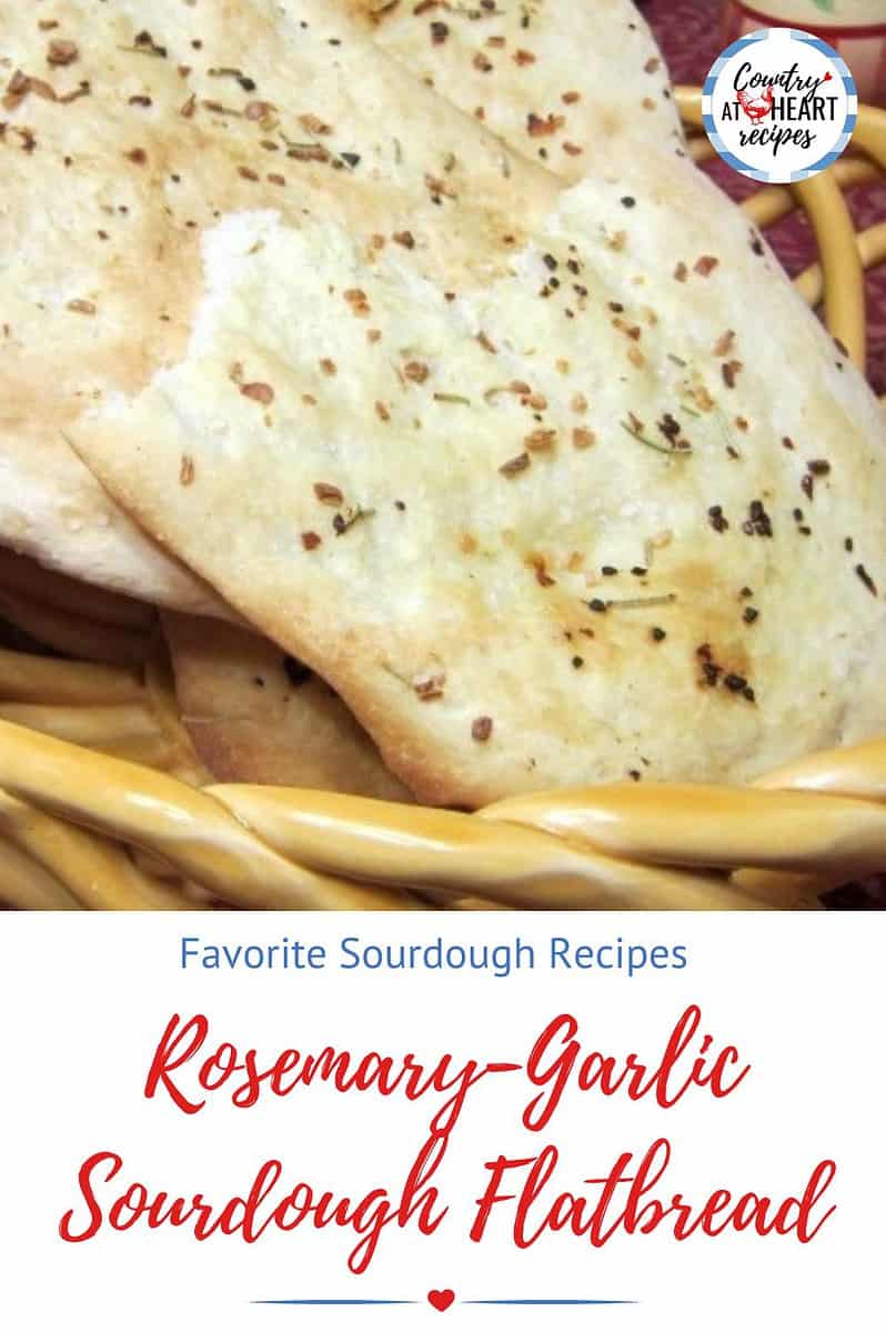 Pinterest Pin - Rosemary-Garlic Sourdough Flatbread