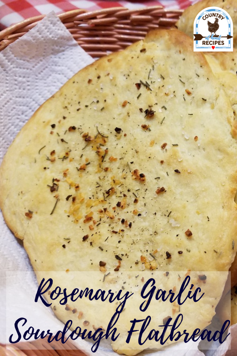 Pinterest Pin - Rosemary-Garlic Sourdough Flatbread