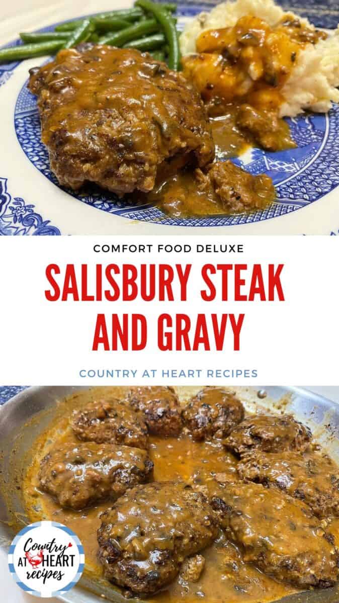 Pinterest Pin - Salisbury Steak and Gravy
