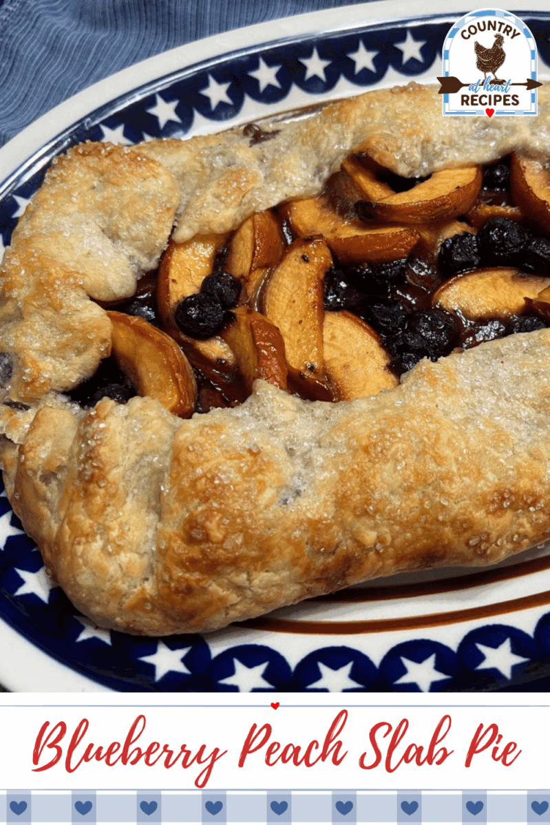 Pinterest Pin - Blueberry Peach Slab Pie