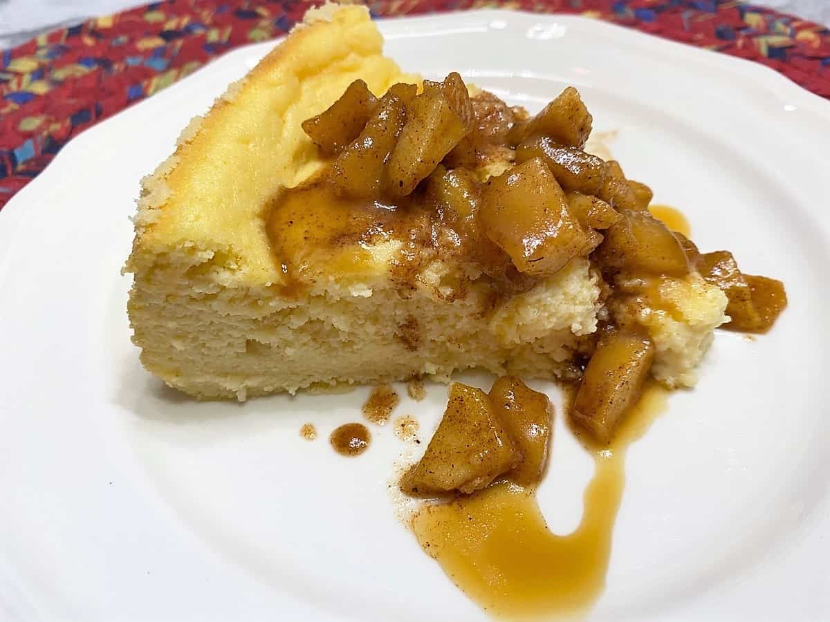 Ricotta Cheesecake with Apple Topping without Walnuts