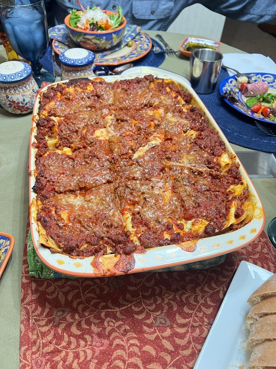 Serve Homemade Lasagna in Lasagna Pan - Pfaltzgraff Villa della Luna pattern