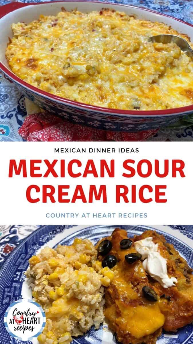 Pinterest Pin - Mexican Sour Cream Rice