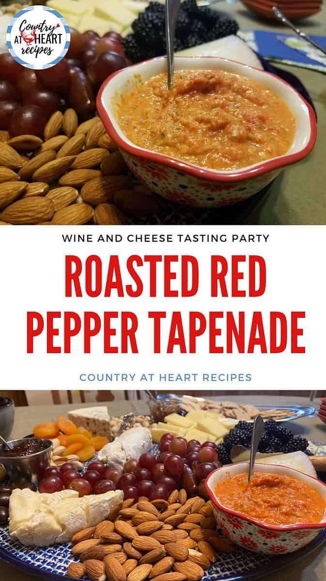Pinterest Pin - Roasted Red Pepper Tapenade