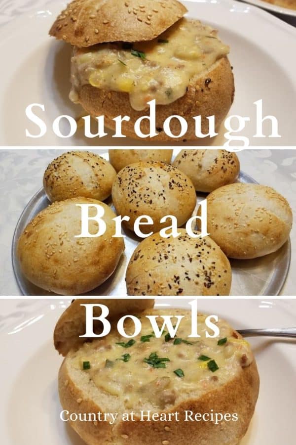 Pinterest pin - Sourdough Bread Bowls