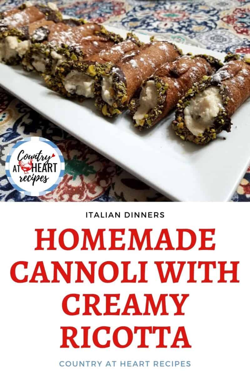Pinterest Pin - Homemade Cannoli with