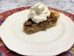 Recipe for Bourbon Pecan Pie with Homemade Whipped Cream