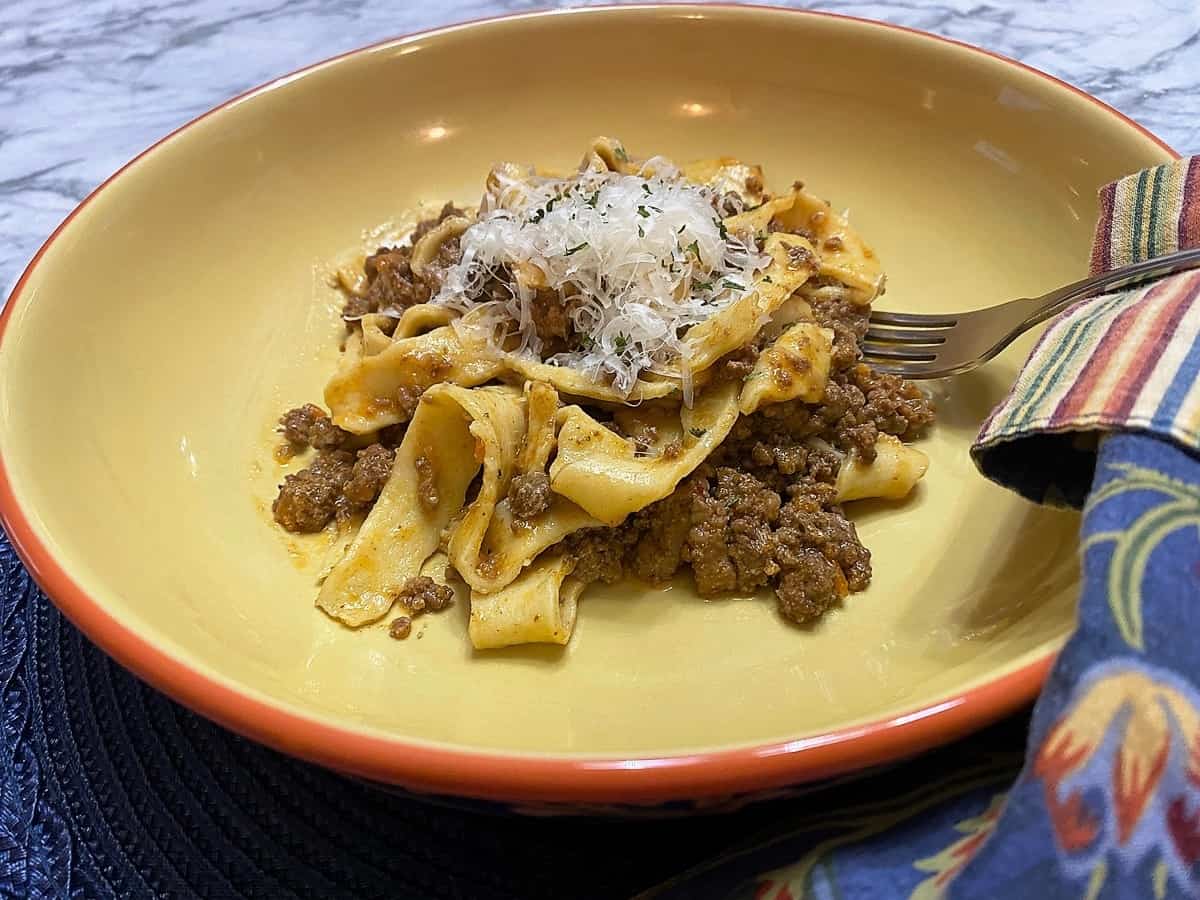 Ragu Bolognese with Homemade Pappardelle
