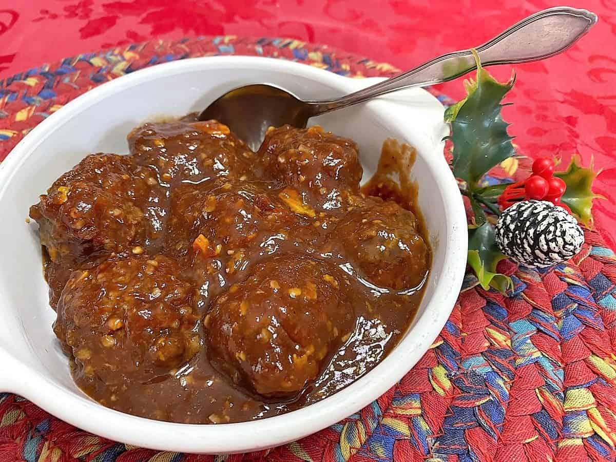 Serve Barbecued Meatballs in a Slow Cooker or in a Baking Dish