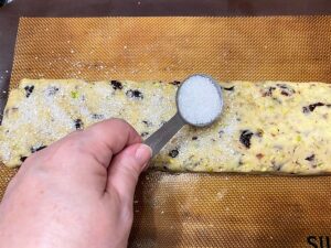 Sprinkle Decorating Sugar over the Unbaked Loaf
