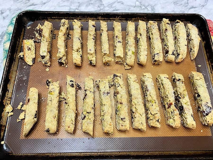Place Sliced Cookies Upright on Baking Sheet for Second Bake