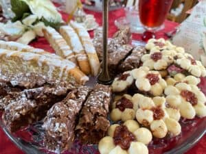 Serving Chocolate Biscotti at a Tea Party with other Cookies