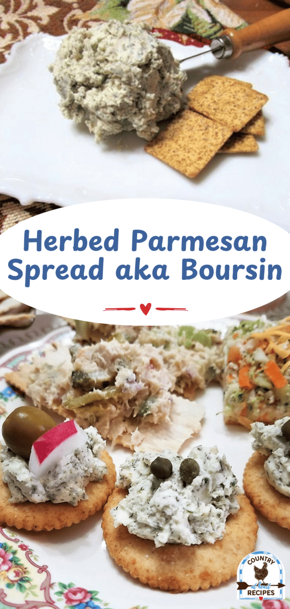 Pinterest Long Pin - Herbed Parmesan Spread aka Boursin