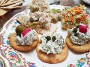 Serving Herbed Parmesan Spread at Tea Party