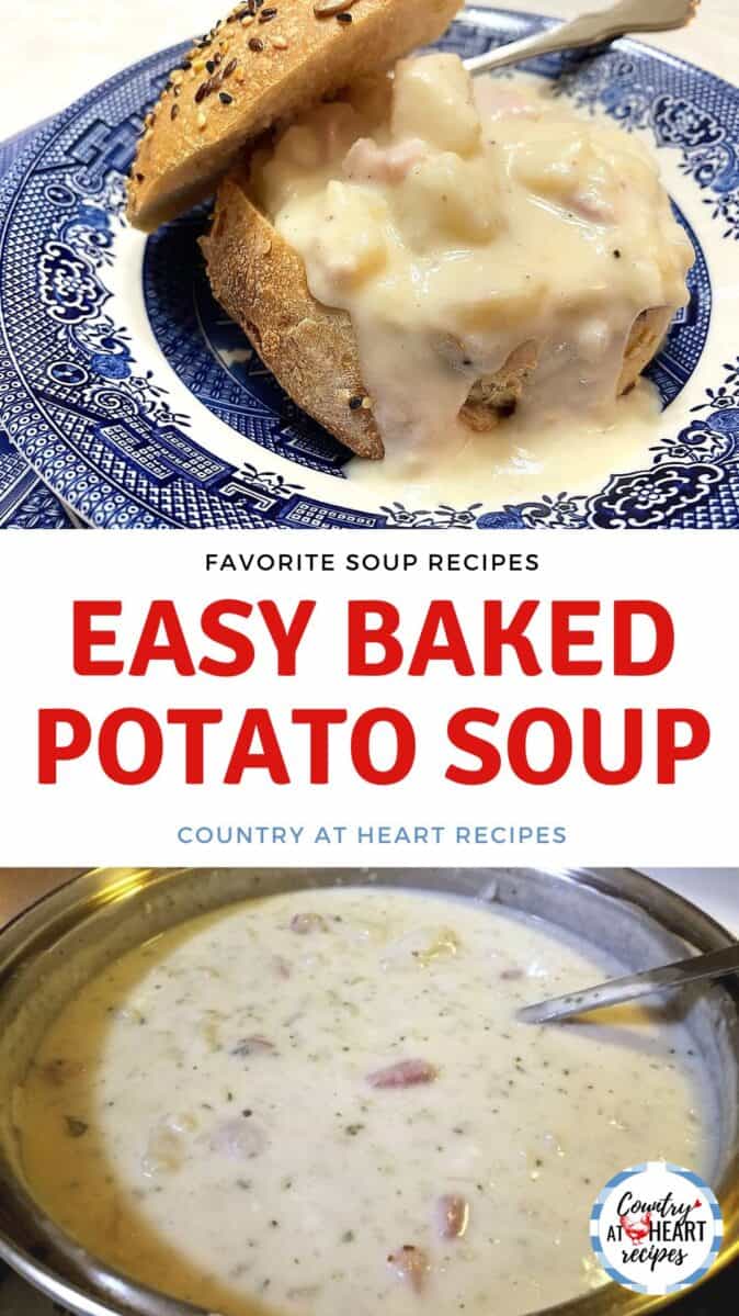 Pinterest Pin - Easy Baked Potato Soup