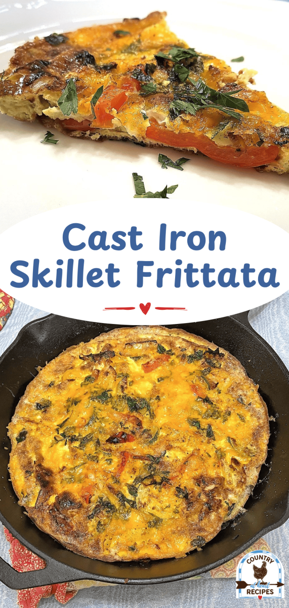 Pinterest Long Pin- Cast Iron Skillet Frittata