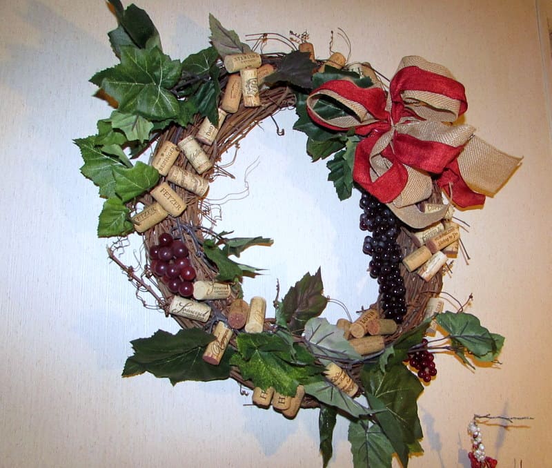 Grapevine Wreath with Wine Corks