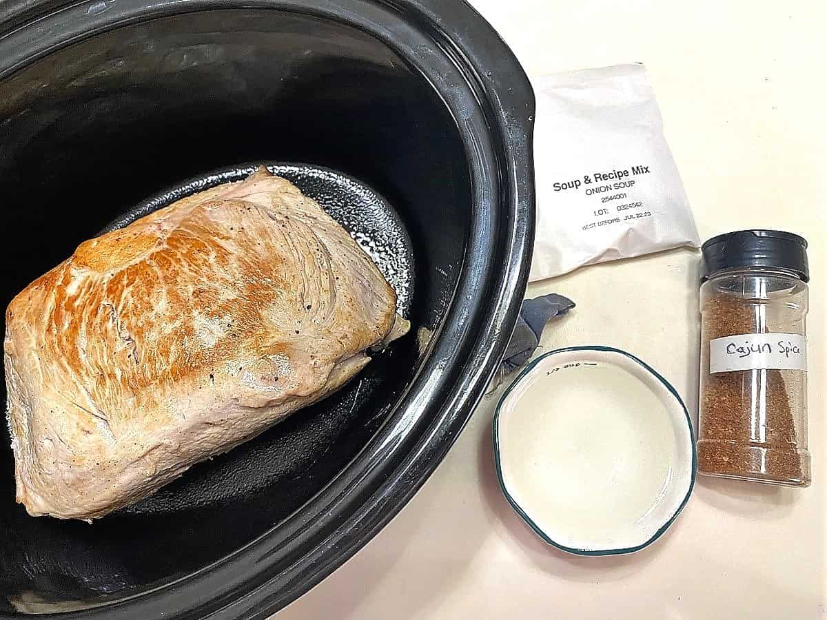Place Seared Roast in Slow Cooker