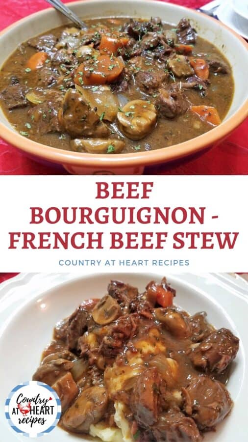 Pinterest Pin - Beef Bourguignon - French Beef Stew