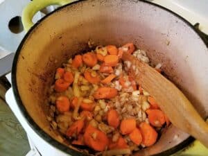 Cooking the Carrots and Onions for the Stew