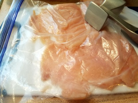 Preparing the Chicken for Chicken Cordon Bleu