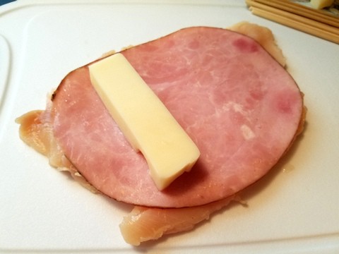 Preparing Chicken Ham and Cheese