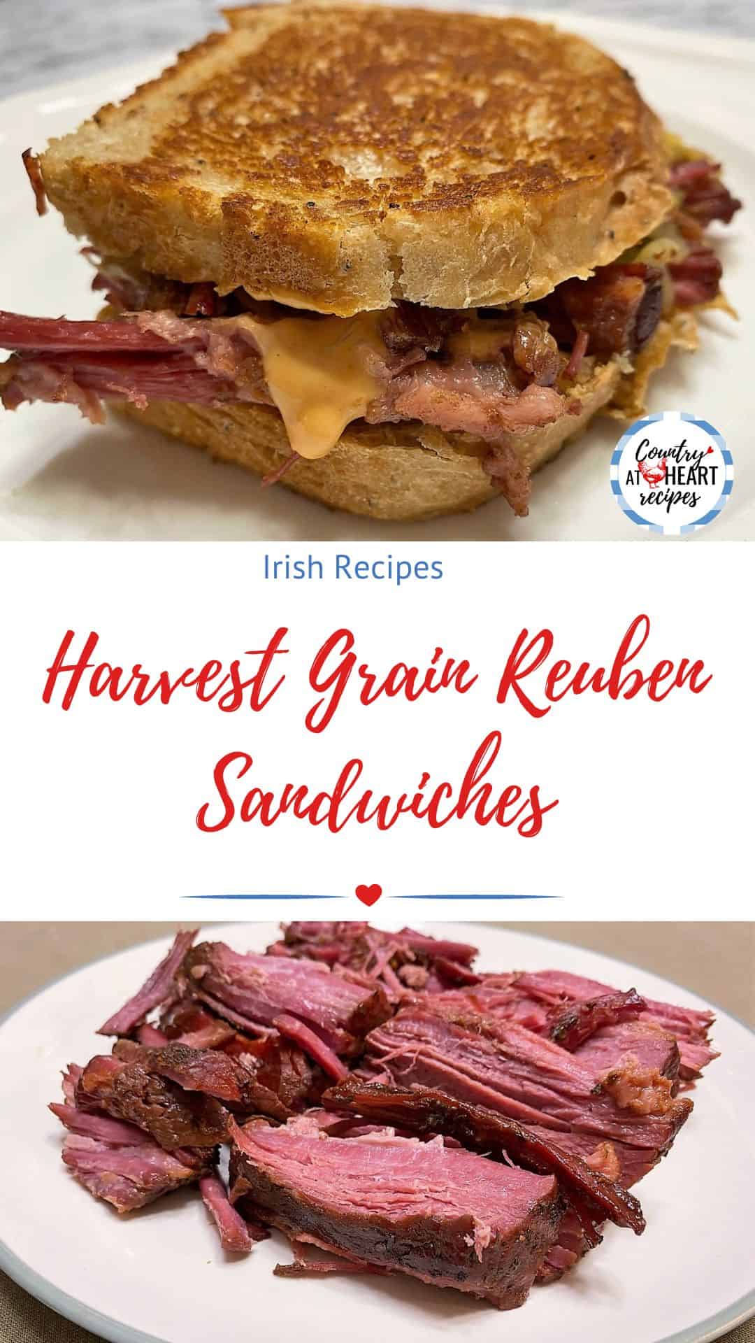 Pinterest Pin - Harvest Grains Reuben Sandwich