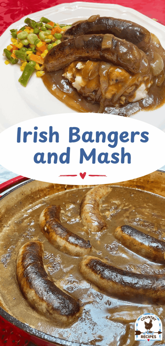 Pinterest Long Pin - Irish Bangers and Mash