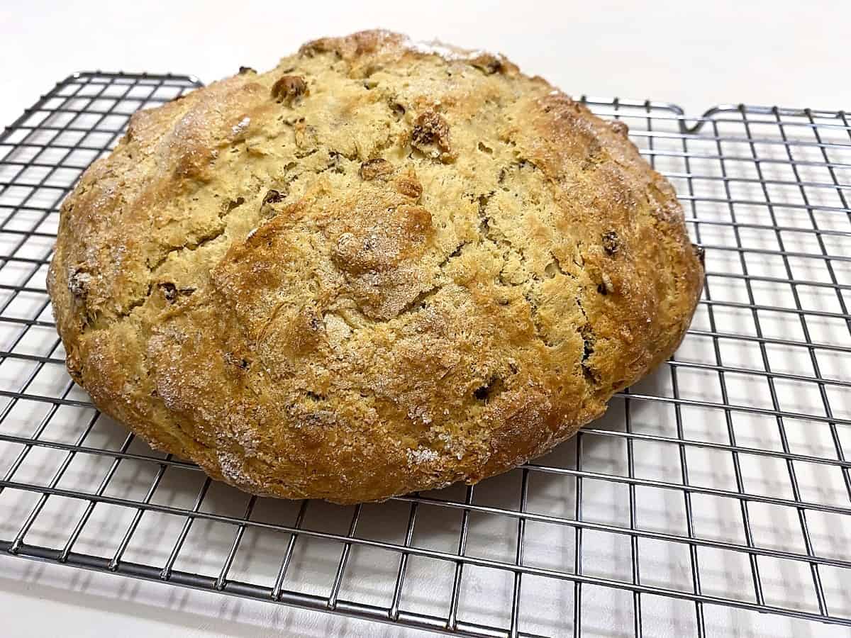 Irish Soda Bread that is Sweet with Raisins and Carraway Seeds