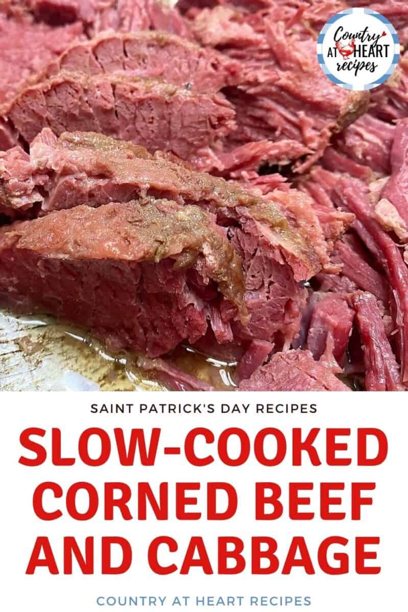 Pinterest Pin - Slow-Cooked Corned Beef and Cabbage