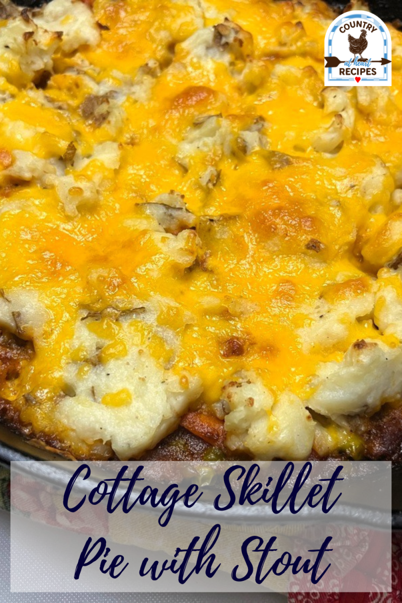Pinterest Pin - Cottage Skillet Pie with Stout