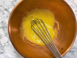 Whisking the Eggs for Creme Brulee