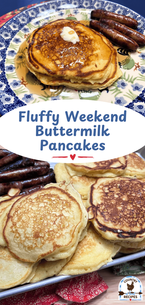 Pinterest Long Pin - Fluffy Weekend Buttermilk Pancakes
