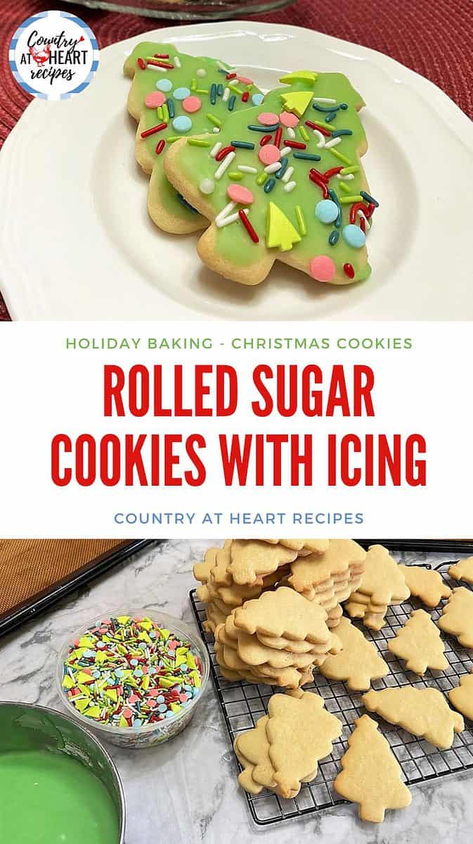 Pinterest Pin - Rolled Sugar Cookies with Icing