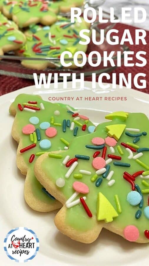 Pinterest Pin - Rolled Sugar Cookies with Icing