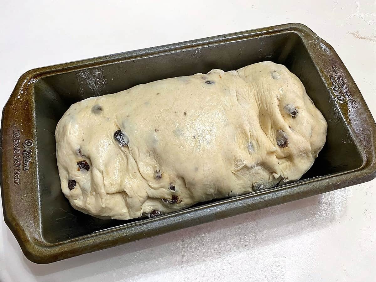 Place Dough in Prepared Loaf Pan to Rise Again