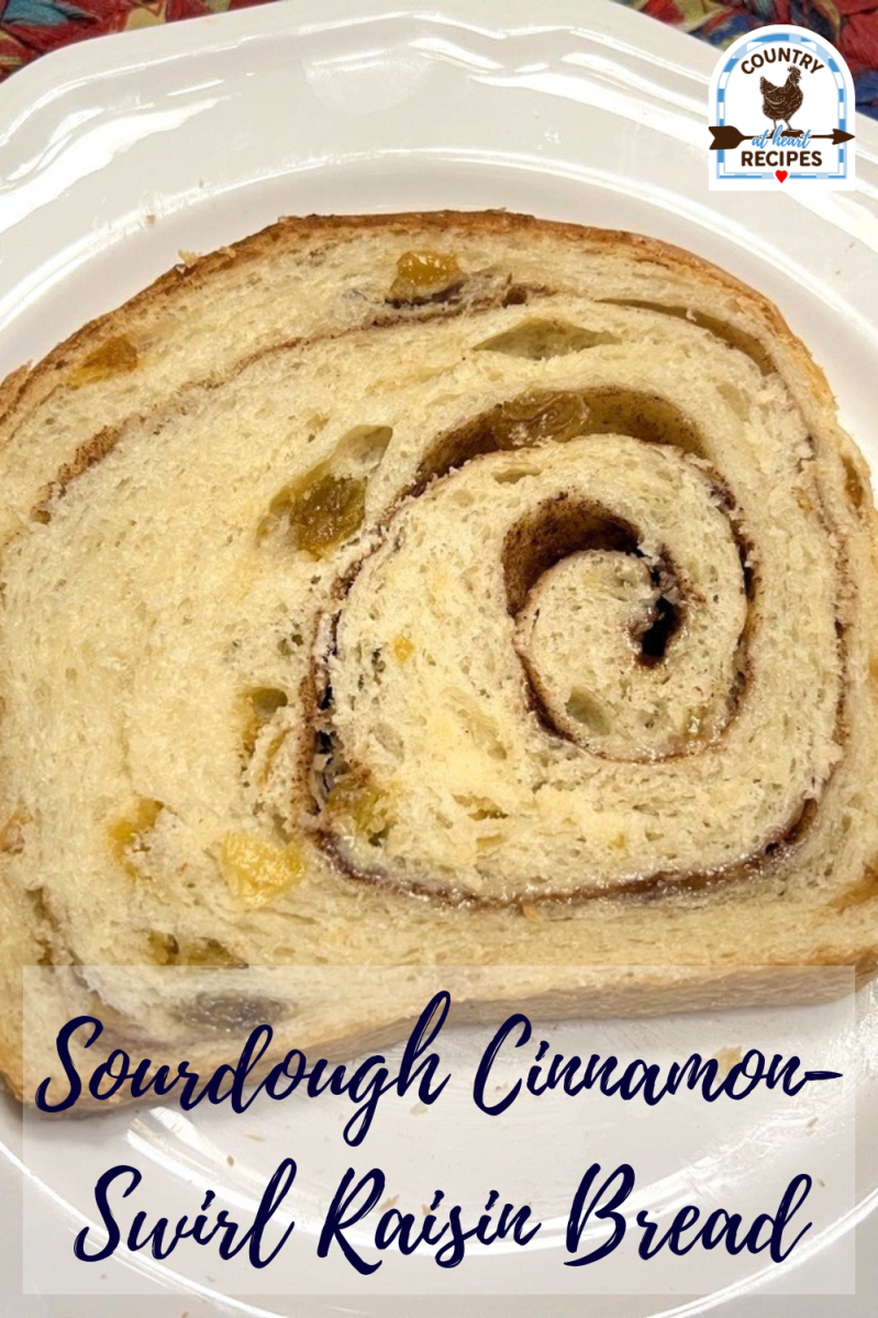 Pinterest Pin - Sourdough Cinnamon-Swirl Raisin Bread