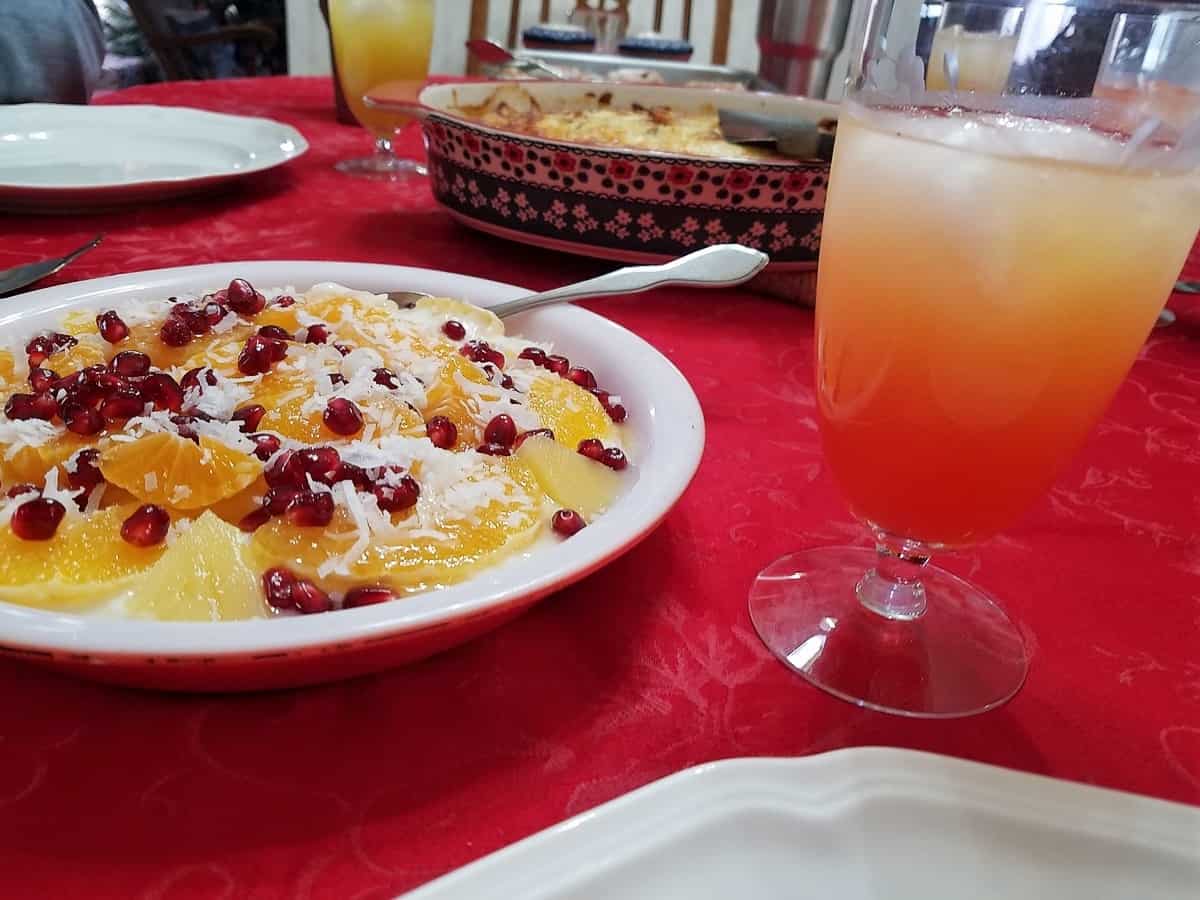 Christmas Brunch - Breakfast Ambrosia with Pomegranate Arils -