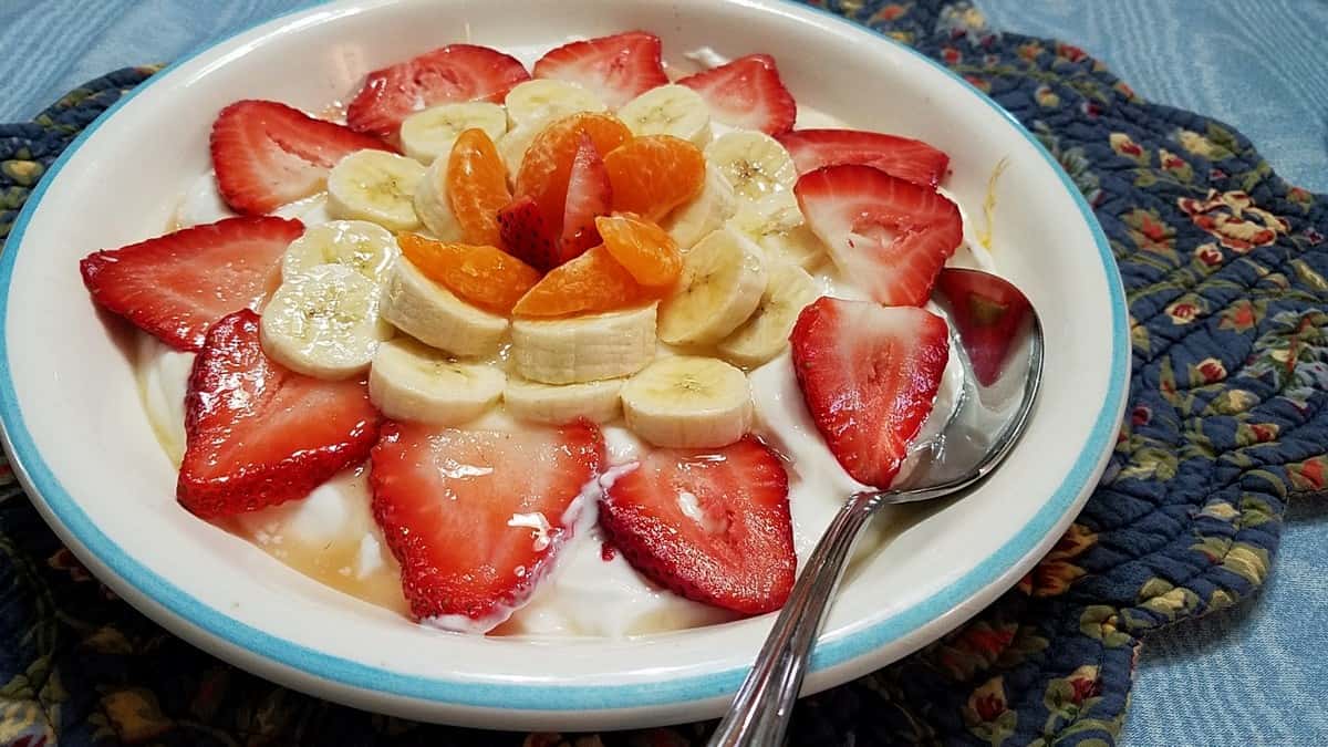 Breakfast Ambrosia with Strawberries, Bananas, and Oranges