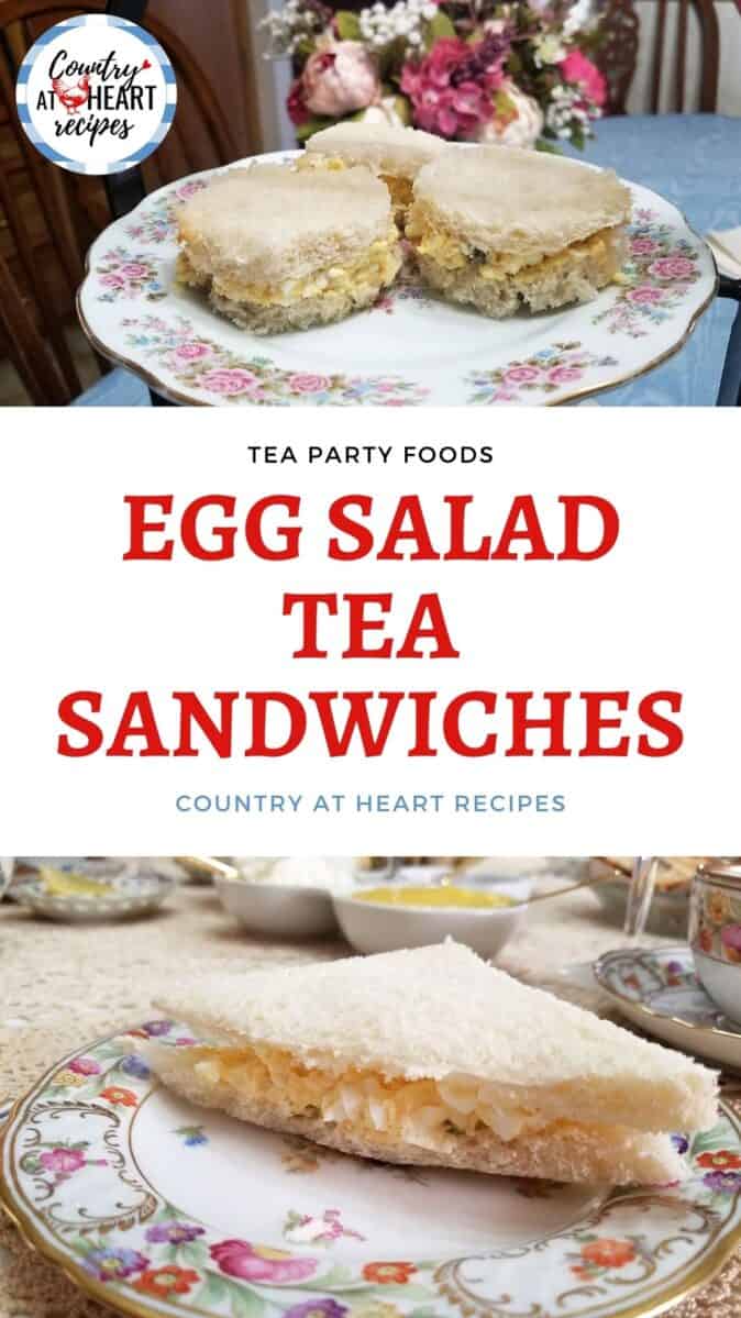 Pinterest Pin - Egg Salad Tea Sandwiches