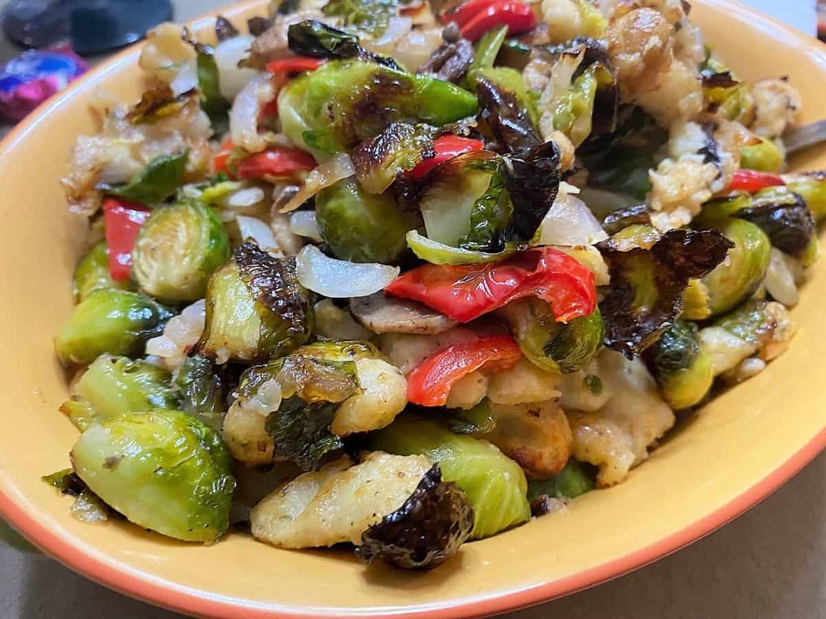 Serving Brussels Sprouts and Gnocchi for Dinner
