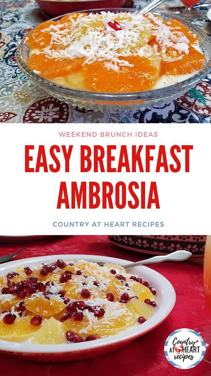Pinterest Pin - Easy Breakfast Ambrosia