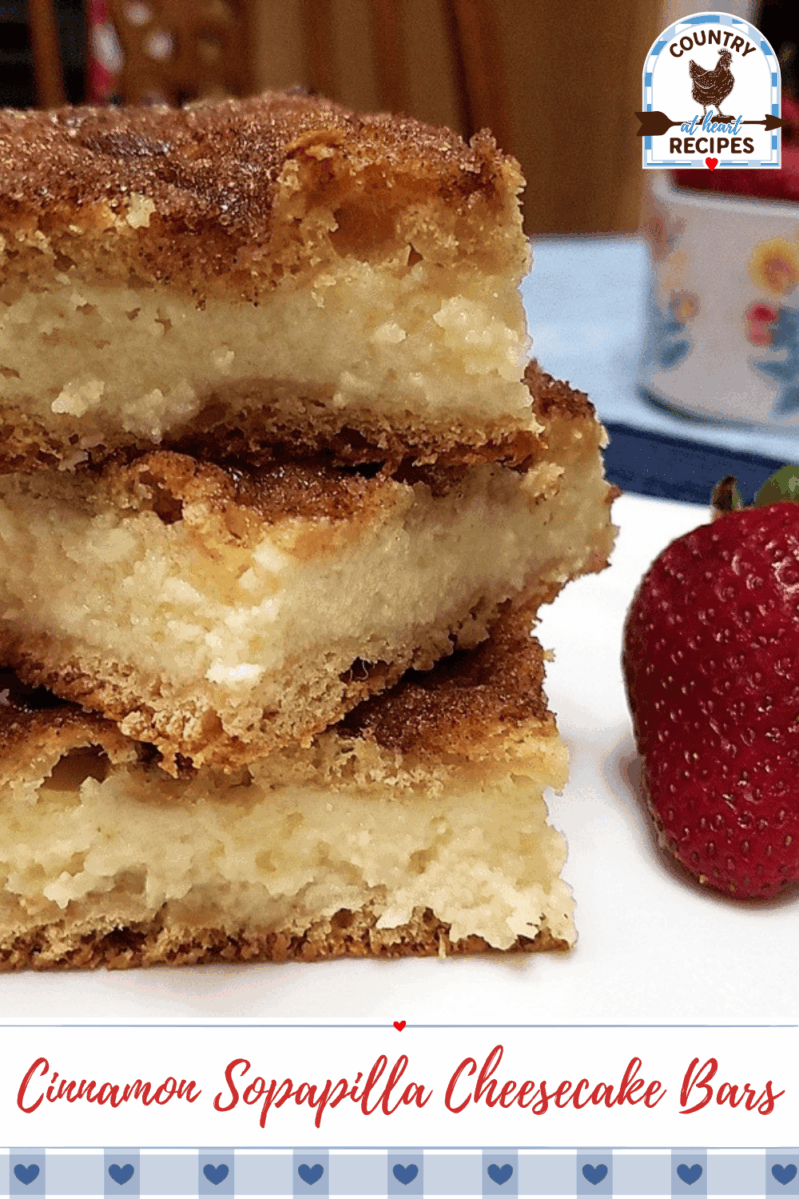 Pinterest Pin - Cinnamon Sopapilla Cheesecake Bars