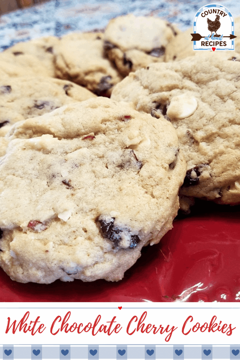 Pinterest Pin - White Chocolate Cherry Cookies