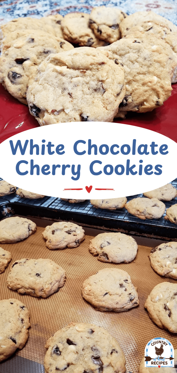 Pinterest Long Pin - White Chocolate Cherry Cookies