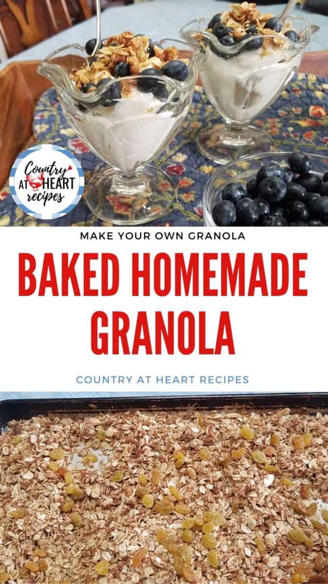 Pinterest Pin - Baked Homemade Granola